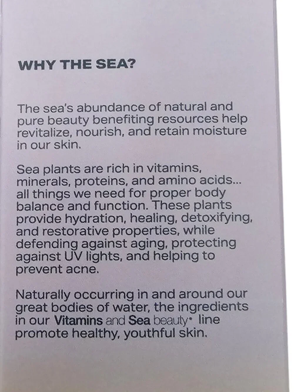 Vitamins and Sea Beauty vitamins sea